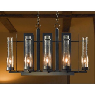 Forge New Town Bronze Eight-Light Island Pendant