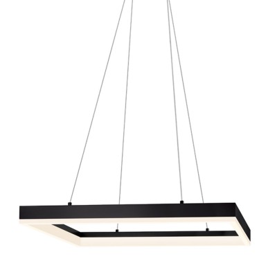 Satin Black LED 23-Inch Square Pendant