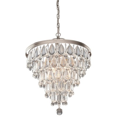 Silver Six-Light 18-Inch Wide Chandelier