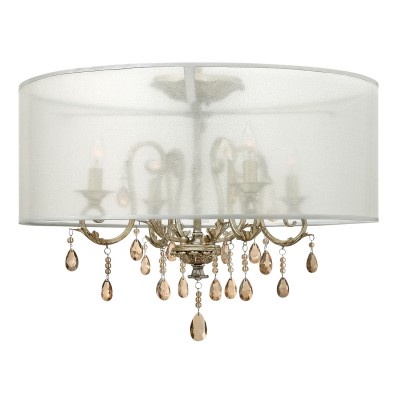 Silver Leaf Four Light Flush Mount