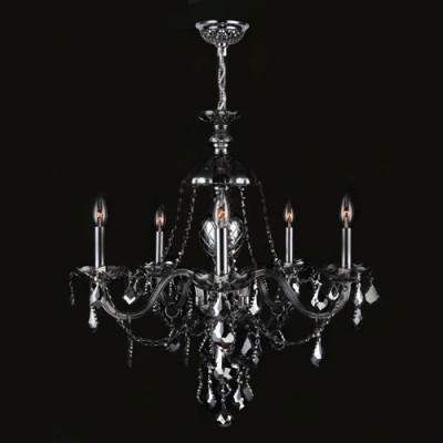 Five-Light Chrome Finish with Smoke Crystal Chandelier