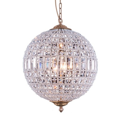 Olivia French Gold Three-Light Pendant with Royal Cut Crystal