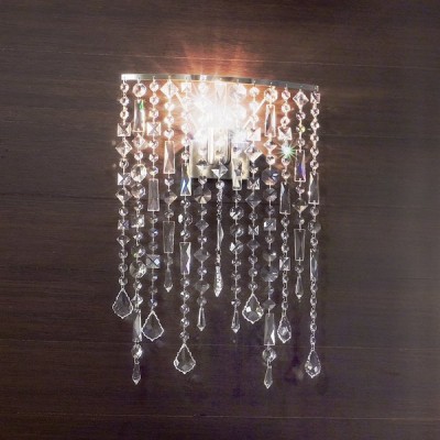 1 Light crystal Wall Sconce in polished chrome finish
