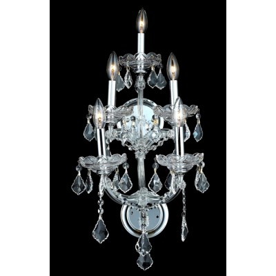 5 Light crystal wall sconce