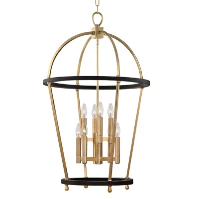 Aged Brass Eight-Light Pendant