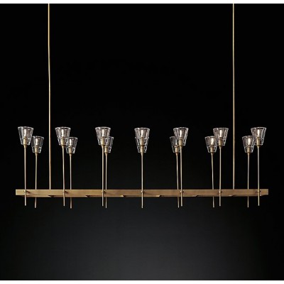 Simple style 14 lights rectangle crystal cup chandelier