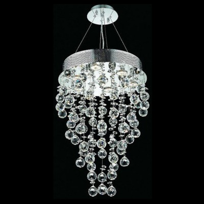 7 light polished chrome Contemporary Crystal Chandelier 