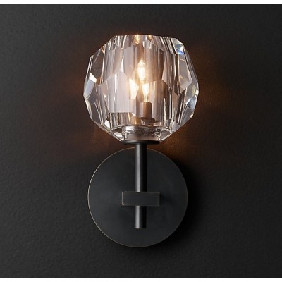 Postmodern design style black Boule DE crystal single sconce