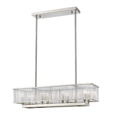 Brushed Nickel Eight-Light Linear Pendant