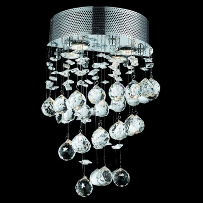 2 Light Galaxy Crystal Wall Sconce with polished chrome base