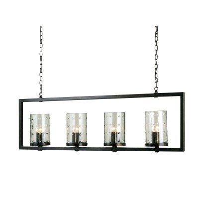 Bronze Gold 12-Light Longhope Rectangular Chandelier