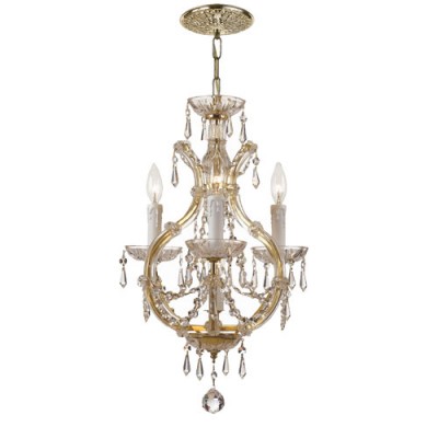 Gold Mini Chandelier with Swarovski Spectra Crystal