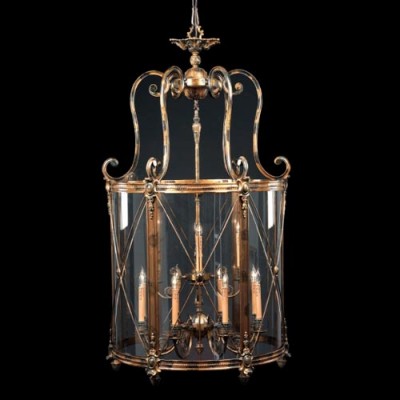 Vintage Bronze Oxide Twelve-Light Two-Tier Foyer Pendant with Tan Drip Candlesleeves