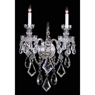 2 Light hand polish crystal wall sconce
