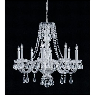 Polished Chrome Eight-Light Chandelier