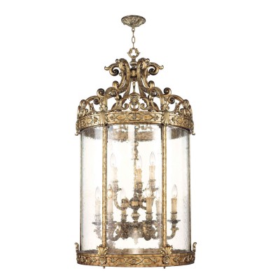 Chateau Vintage Gold Leaf Nine-Light Pendant