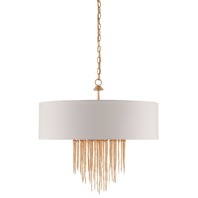 Contemporary Gold Four-Light Drum Pendant