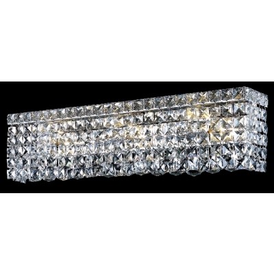 4-light crystal wall sconce in chrome finish 