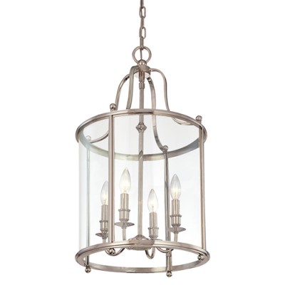 Valley Mansfield Four-Light Polished Nickel Lantern Pendant