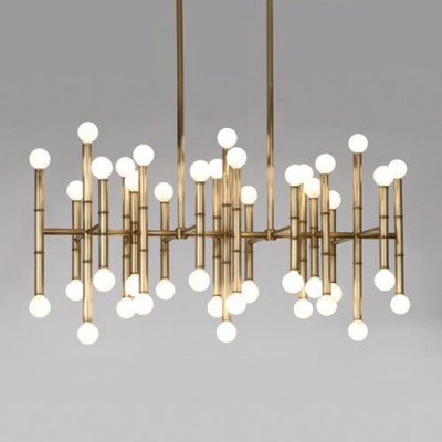 Gold 42 Light Andy Abbey GM079 Chandeliers with Shades  14Wx24Hx38L