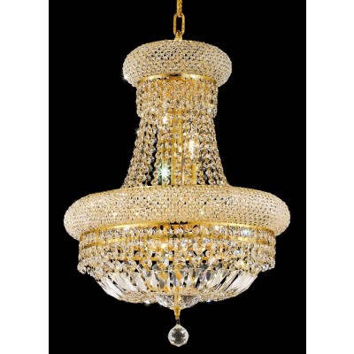 8 Light crystal chandelier gold plated