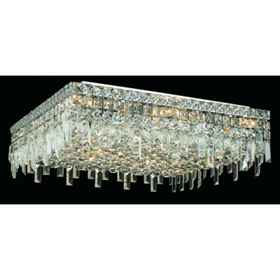 13 light contemporary flush mount ceiling light dressed with 25% full lead crystal balls