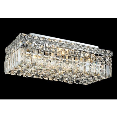 4 light contemporary flush mount ceiling light dressed with 25% full lead crystal balls