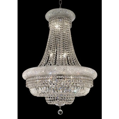 14 Light crystal chandelier chrome plated
