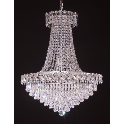 12 lights crystal chandelier in polished chrome finish