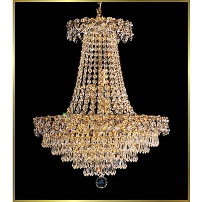 9 lights crystal chandelier in gold plated finish