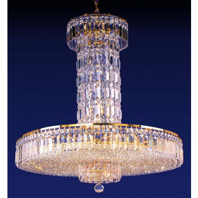 18 lights crystal chandelier in gold plated finish