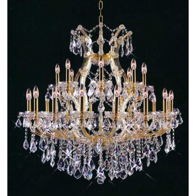 Maria Theresa chandelier dressed with fantastic crystal in gold plated finish