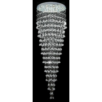 16 Light Contemporary Crystal Chandelier with polished chrome base