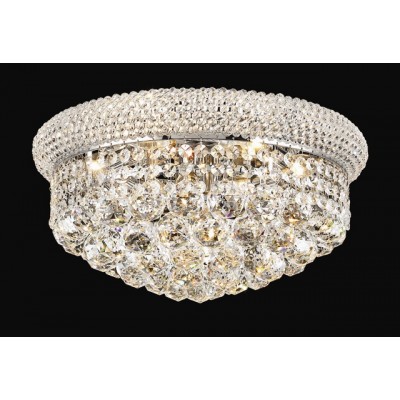 8 light crystal flush mount ceiling light dressed with crystal balls with polished chrome