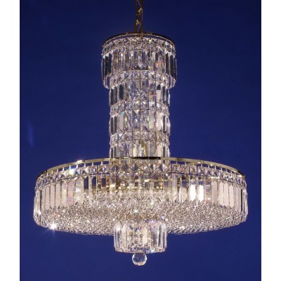 14 lights crystal chandelier in polished chrome finish