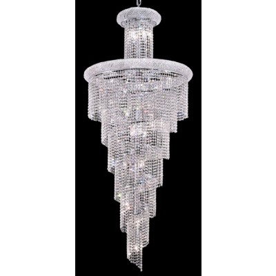 28 Light Spiral Crystal Chandelier chrome plated