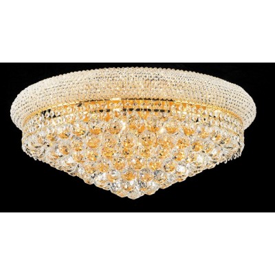 12 light crystal flush mount ceiling light dressed with crystal balls gold finish