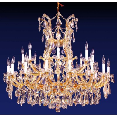 25 Light Maria Theresa crystal chandelier dressed with clear crystals