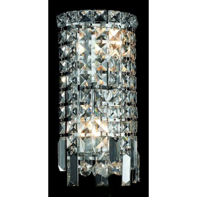 Contemporary Crystal Wall Sconce is dressed with Cut crystal