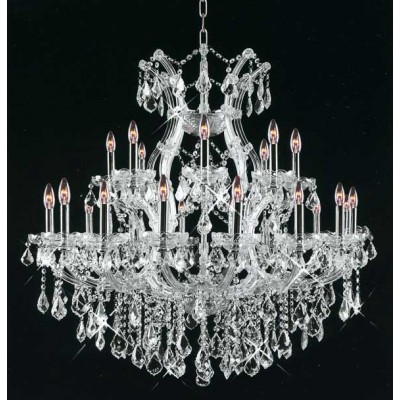 Maria Theresa chandelier dressed with fantastic crystal in polished chrome finish