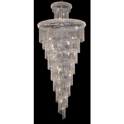 32 Light Spiral Crystal Chandelier chrome plated