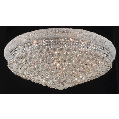 20 light polished chrome crystal flush mount ceiling light dressed with crystal balls