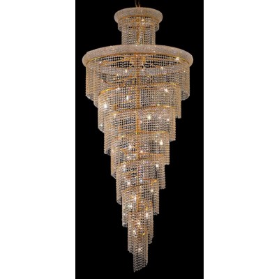 32 Light Spiral Crystal Chandelier gold plated