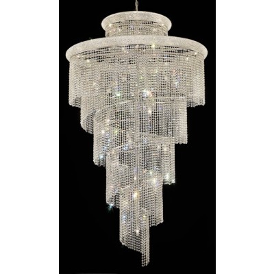 41 Light Spiral Crystal Chandelier chrome plated
