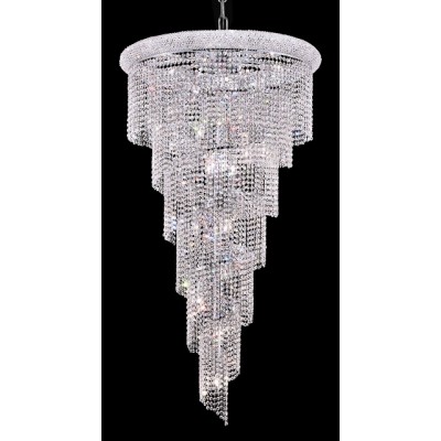 28 Light Spiral Crystal Chandelier chrome plated