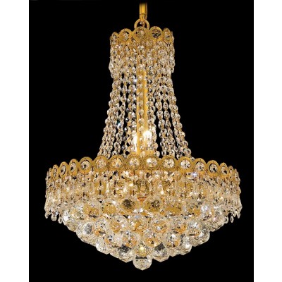 6 Lights crystal chandeliers in gold finish