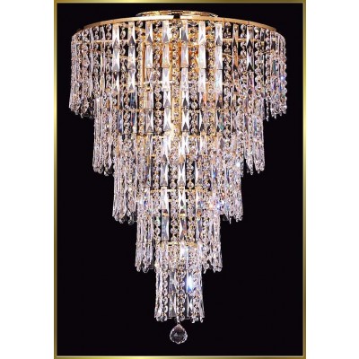 10 lights crystal chandelier in gold plated finish