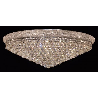 30 light polished chrome crystal flush mount ceiling light dressed with crystal balls