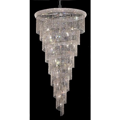26 Light Spiral Crystal Chandelier chrome plated