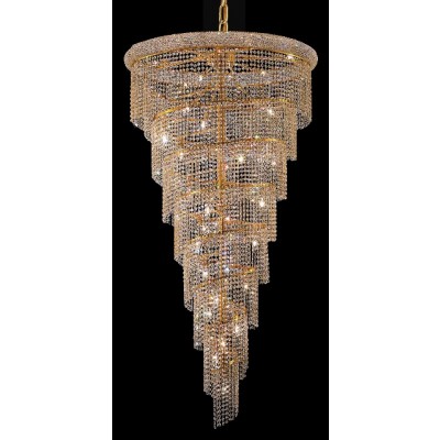26 Light Spiral Crystal Chandelier gold plated